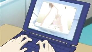 Coed Watches Friend Suck and Swallow Cum in Hentai Anime