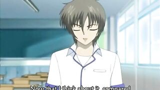 Coed Watches Friend Suck and Swallow Cum in Hentai Anime
