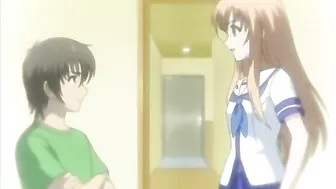 Coed Watches Friend Suck and Swallow Cum in Hentai Anime