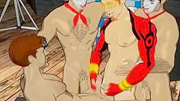Hentai Gay Hunks Group Gangbanged, Anime,  Gay,  Toongay