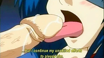 Roped Hentai Slave Sucks Master's Big Cock, Anime Porn