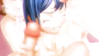 Anime Threesome with Dickgirls and Hard Fucking - Hentai Porn