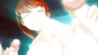 Anime Threesome with Dickgirls and Hard Fucking - Hentai Porn