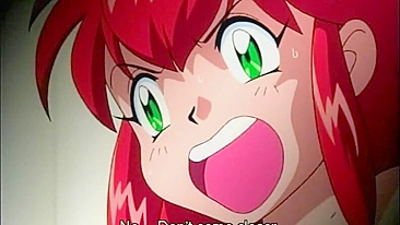 Redhead Hentai Girl Caught and poked all hole by tentacles cock in Anime, featuring a redhead hentai girl with multiple partners.