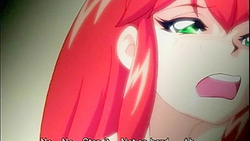 Redhead Hentai Girl Caught and poked all hole by tentacles cock in Anime, featuring a redhead hentai girl with multiple partners.