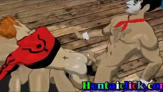 Hentai Gangbang with Muscular Anime