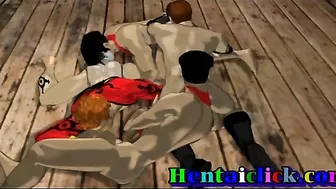 Hentai Gangbang with Muscular Anime