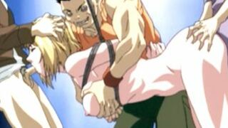 Bandit's Bondage and Gangbang Hentai - An intense anime experience of bondage and hentai featuring a group of bandits taking advantage of a helpless victim.