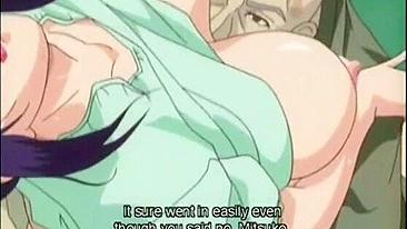 Japanese Hentai Mom With Huge Jugs Gets Fucked by Old Man in Anime