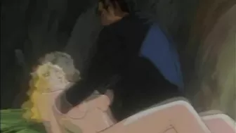 Wild Blonde Hentai Hard Gangbang in the Cave, Anime Style