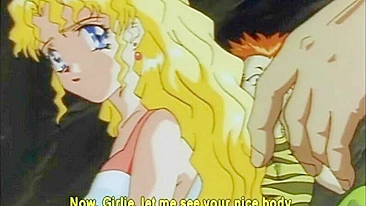 Wild Blonde Hentai Hard Gangbang in the Cave, Anime Style