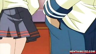 Redhead Hentai Maid With Big Tits Handjob and Wet Pussy Fucking, Anime