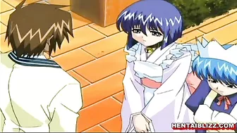 Redhead Hentai Maid With Big Tits Handjob and Wet Pussy Fucking, Anime