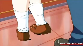 Redhead Hentai Maid With Big Tits Handjob and Wet Pussy Fucking, Anime