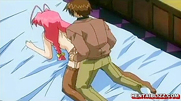 Redhead Hentai Maid With Big Tits Handjob and Wet Pussy Fucking, Anime