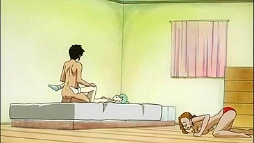 Cute Anime Girl Self-Masturbates while Watching her Friend get Fucked