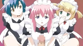 Hentai Maids Foursome Fucking with their Master - Anime Orgy