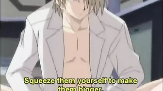 Pinched and Dildoed! Cute Hentai Gets Titty Fucked