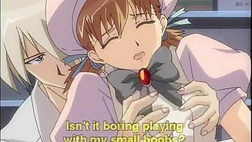 Pinched and Dildoed! Cute Hentai Gets Titty Fucked