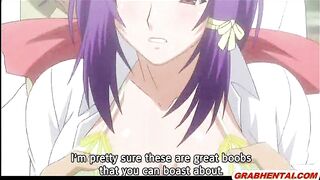 Busty Anime Coed Spreading Wide Wet Pussy and Dildoing