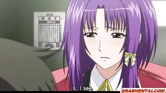 Busty Anime Coed Spreading Wide Wet Pussy and Dildoing