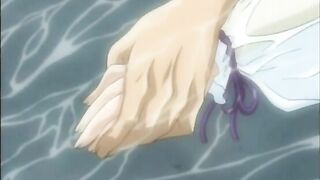 Hentai Gets Squeezed Her Busty Breasts in the Outdoor