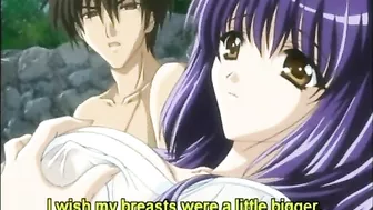 Hentai Gets Squeezed Her Busty Breasts in the Outdoor