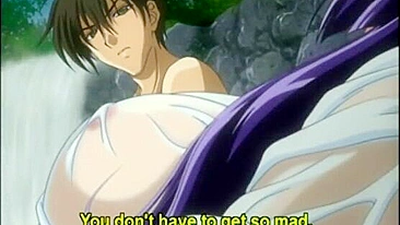 Hentai Gets Squeezed Her Busty Breasts in the Outdoor