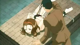 Chained Hentai Slave Gets Fingering Her Wet Pussy by her Master