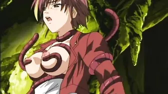 Caught and Squeezed - Busty Hentai's Big Tits by Tentacles