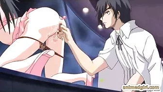 Busty Hentai Nurse Dildoing Her Ass and Fingering Wet Pussy