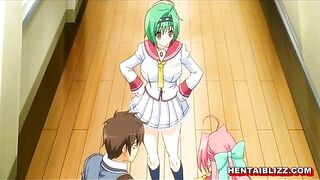 Redhead Hentai Schoolgirl With Big Boobs Wet Pussy Fucking - Anime, featuring a redhead hentai schoolgirl with large breasts in a steamy sex scene.