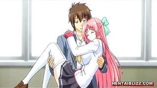 Redhead Hentai Schoolgirl With Big Boobs Wet Pussy Fucking - Anime, featuring a redhead hentai schoolgirl with large breasts in a steamy sex scene.