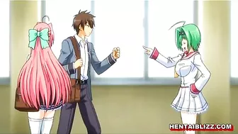 Redhead Hentai Schoolgirl With Big Boobs Wet Pussy Fucking - Anime, featuring a redhead hentai schoolgirl with large breasts in a steamy sex scene.