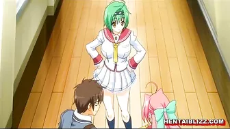 Redhead Hentai Schoolgirl With Big Boobs Wet Pussy Fucking - Anime, featuring a redhead hentai schoolgirl with large breasts in a steamy sex scene.