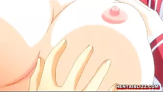 Redhead Hentai Schoolgirl With Big Boobs Wet Pussy Fucking - Anime, featuring a redhead hentai schoolgirl with large breasts in a steamy sex scene.