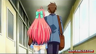 Redhead Hentai Schoolgirl With Big Boobs Wet Pussy Fucking - Anime, featuring a redhead hentai schoolgirl with large breasts in a steamy sex scene.