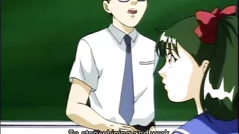 Cute Hentai Coed Fingering and Dildoing her wet pussy in front of her teacher - Watch now!