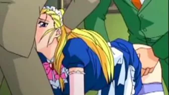 Hentai Maid Gangbanged by her Masters in an Anime Orgy