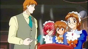 Hentai Maid Gangbanged by her Masters in an Anime Orgy