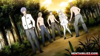 Bandit's Forest Orgy with Busty Anime Hentai