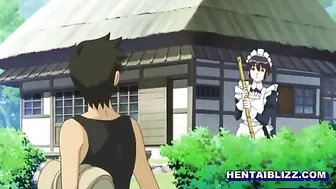 Japanese Hentai Maid Self Masturbates in Anime