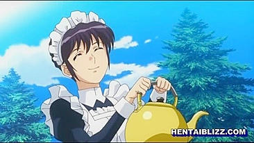 Japanese Hentai Maid Self Masturbates in Anime