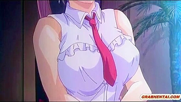 Busty Hentai Coed Hot Riding Cock