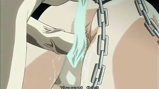 Anime, Chained Hentai Maid's 69 Oral sex and Hard Shoved Dildo