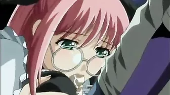 Anime, Chained Hentai Maid's 69 Oral sex and Hard Shoved Dildo