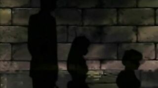 Chained hentai maid self-pleasures in front of her master, anime bondage