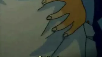 Chained hentai maid self-pleasures in front of her master, anime bondage