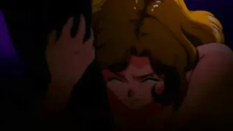 Chained hentai maid self-pleasures in front of her master, anime bondage