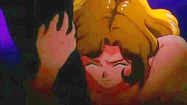 Chained hentai maid self-pleasures in front of her master, anime bondage